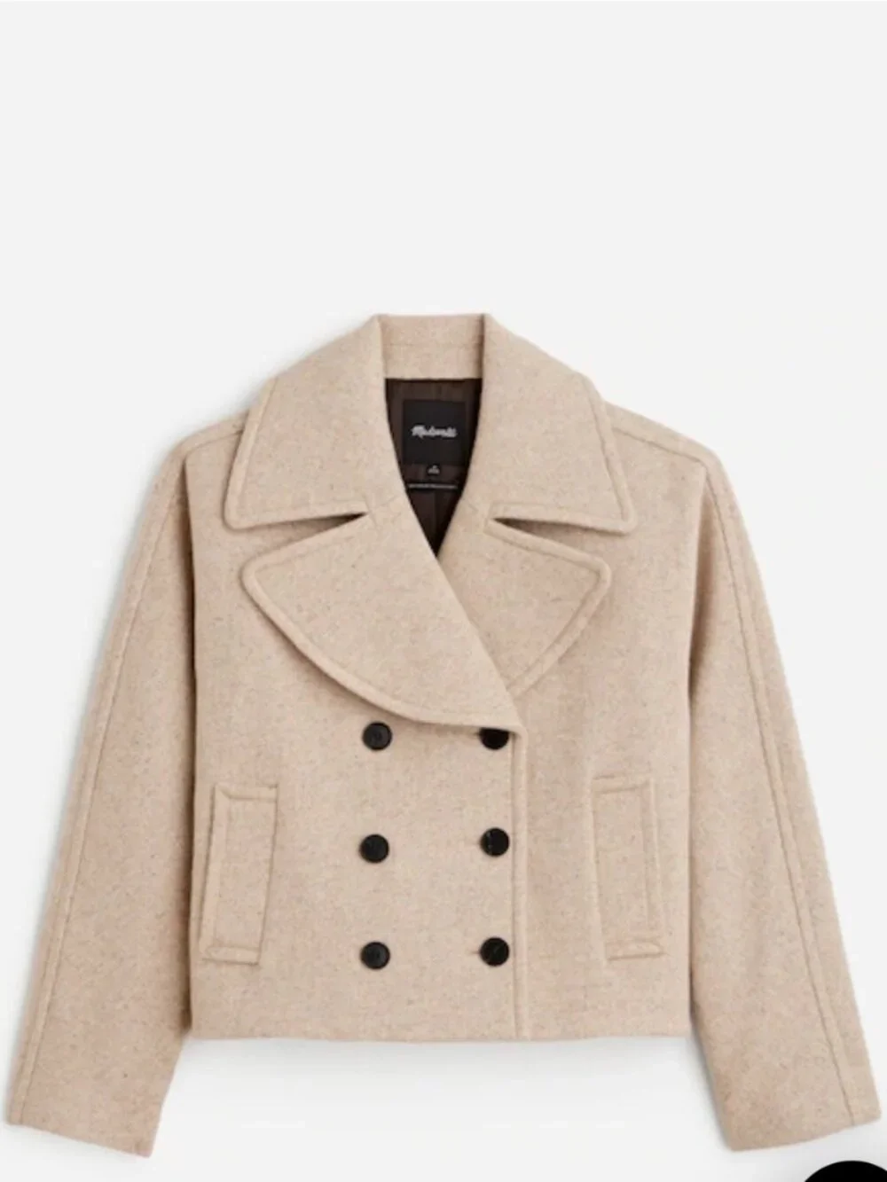 MADEWELL OVERSIZED-COLLAR SHORT PEACOAT SIZE 2X